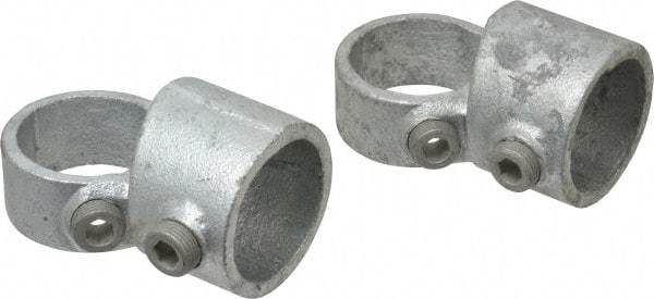 Kee - 1-1/4" Pipe, Adjustable Side Outlet Tee, Malleable Iron Tee Pipe Rail Fitting - Galvanized Finish - Eagle Tool & Supply