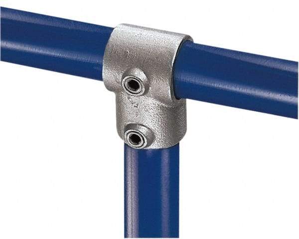 Kee - 3/4" Pipe, Single Socket Tee, Malleable Iron Tee Pipe Rail Fitting - Galvanized Finish - Eagle Tool & Supply