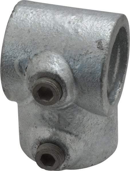Kee - 1" Pipe, Single Socket Tee, Malleable Iron Tee Pipe Rail Fitting - Galvanized Finish - Eagle Tool & Supply