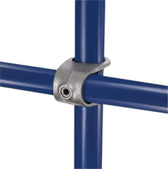 Kee - 2" Pipe, Clamp-On Crossover, Malleable Iron Cross Pipe Rail Fitting - Galvanized Finish - Eagle Tool & Supply