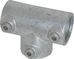 Kee - 1" Pipe, 90° Three Socket Tee, Malleable Iron Tee Pipe Rail Fitting - Galvanized Finish - Eagle Tool & Supply