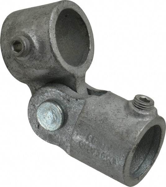 Kee - 1" Pipe, Malleable Iron Swivel Socket Pipe Rail Fitting - Galvanized Finish - Eagle Tool & Supply