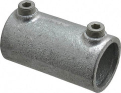 Kee - 1-1/4" Pipe, Malleable Iron Straight Coupling Pipe Rail Fitting - Galvanized Finish - Eagle Tool & Supply