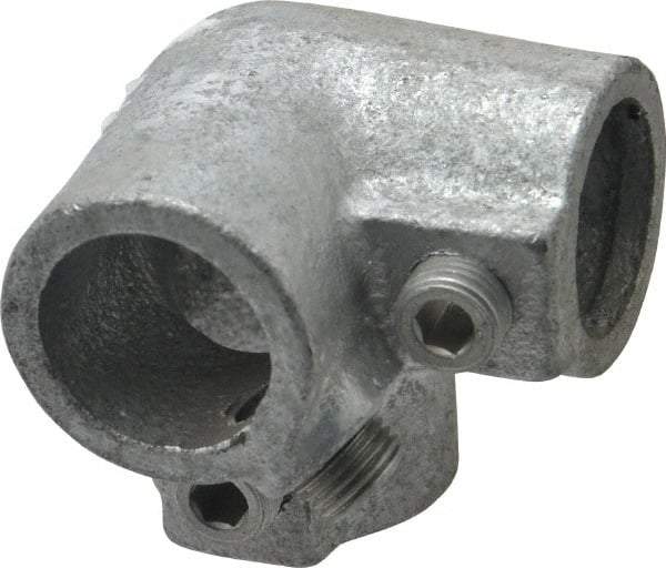 Kee - 3/4" Pipe, Side Outlet Elbow, Malleable Iron Elbow Pipe Rail Fitting - Galvanized Finish - Eagle Tool & Supply