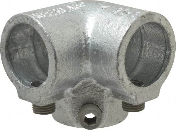 Kee - 1" Pipe, Side Outlet Elbow, Malleable Iron Elbow Pipe Rail Fitting - Galvanized Finish - Eagle Tool & Supply