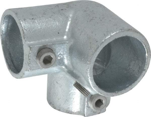 Kee - 1-1/2" Pipe, Side Outlet Elbow, Malleable Iron Elbow Pipe Rail Fitting - Galvanized Finish - Eagle Tool & Supply