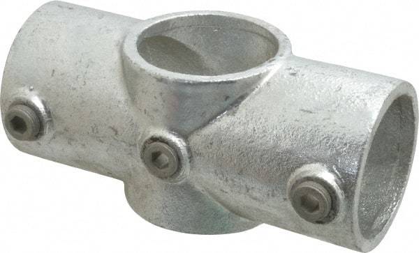 Kee - 2" Pipe, Two Socket Cross, Malleable Iron Cross Pipe Rail Fitting - Galvanized Finish - Eagle Tool & Supply