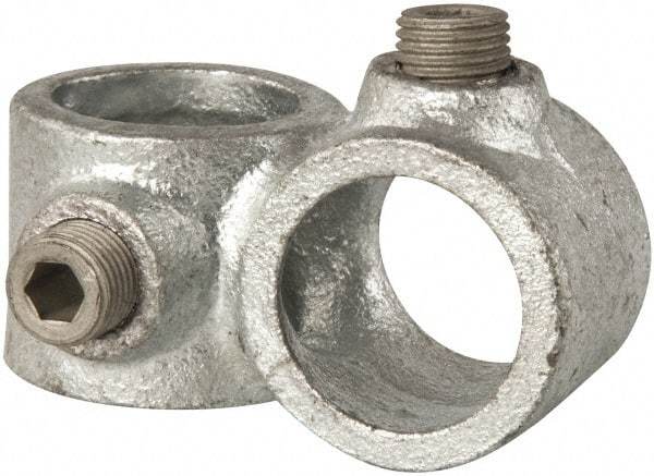 Kee - 3/4" Pipe, Crossover, Malleable Iron Cross Pipe Rail Fitting - Galvanized Finish - Eagle Tool & Supply
