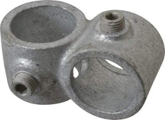 Kee - 1" Pipe, Crossover, Malleable Iron Cross Pipe Rail Fitting - Galvanized Finish - Eagle Tool & Supply