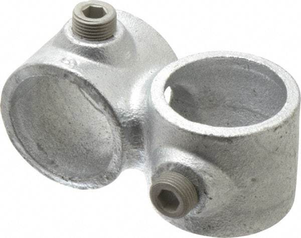 Kee - 1-1/4" Pipe, Crossover, Malleable Iron Cross Pipe Rail Fitting - Galvanized Finish - Eagle Tool & Supply