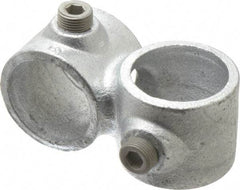 Kee - 1-1/4" Pipe, Crossover, Malleable Iron Cross Pipe Rail Fitting - Galvanized Finish - Eagle Tool & Supply