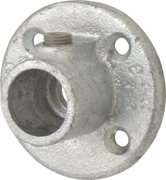 Kee - 3/4" Pipe, Medium Flange, Malleable Iron Flange Pipe Rail Fitting - Galvanized Finish - Eagle Tool & Supply