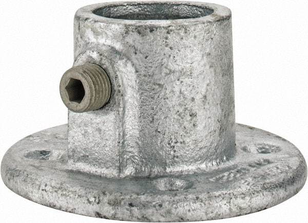 Kee - 1" Pipe, Medium Flange, Malleable Iron Flange Pipe Rail Fitting - Galvanized Finish - Eagle Tool & Supply