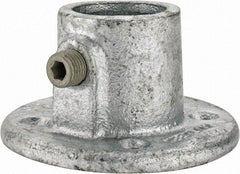 Kee - 1" Pipe, Medium Flange, Malleable Iron Flange Pipe Rail Fitting - Galvanized Finish - Eagle Tool & Supply