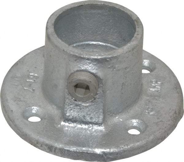 Kee - 1-1/4" Pipe, Medium Flange, Malleable Iron Flange Pipe Rail Fitting - Galvanized Finish - Eagle Tool & Supply