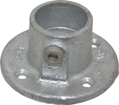 Kee - 1-1/4" Pipe, Medium Flange, Malleable Iron Flange Pipe Rail Fitting - Galvanized Finish - Eagle Tool & Supply