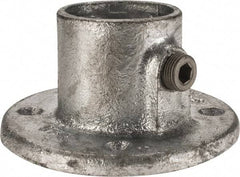 Kee - 1-1/2" Pipe, Medium Flange, Malleable Iron Flange Pipe Rail Fitting - Galvanized Finish - Eagle Tool & Supply