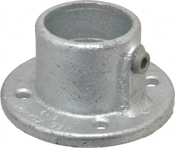 Kee - 2" Pipe, Medium Flange, Malleable Iron Flange Pipe Rail Fitting - Galvanized Finish - Eagle Tool & Supply