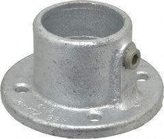 Kee - 2" Pipe, Medium Flange, Malleable Iron Flange Pipe Rail Fitting - Galvanized Finish - Eagle Tool & Supply