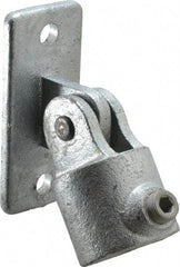 Kee - 1-1/4" Pipe, Swivel Flange, Malleable Iron Flange Pipe Rail Fitting - Galvanized Finish - Eagle Tool & Supply