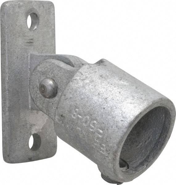 Kee - 2" Pipe, Swivel Flange, Malleable Iron Flange Pipe Rail Fitting - Galvanized Finish - Eagle Tool & Supply