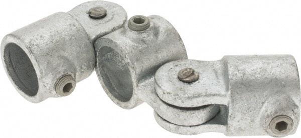Kee - 1" Pipe, Malleable Iron Swivel Socket Pipe Rail Fitting - Galvanized Finish - Eagle Tool & Supply