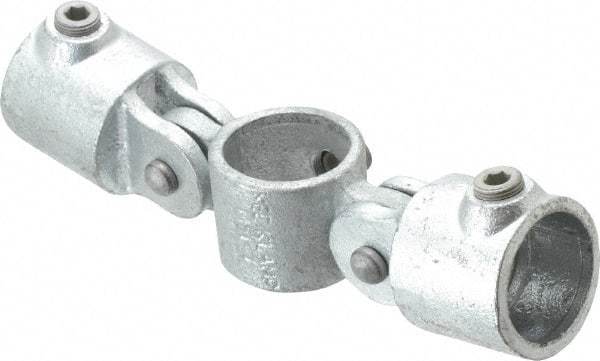 Kee - 1-1/4" Pipe, Malleable Iron Swivel Socket Pipe Rail Fitting - Galvanized Finish - Eagle Tool & Supply