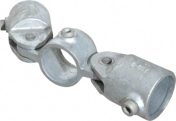 Kee - 1-1/2" Pipe, Malleable Iron Swivel Socket Pipe Rail Fitting - Galvanized Finish - Eagle Tool & Supply