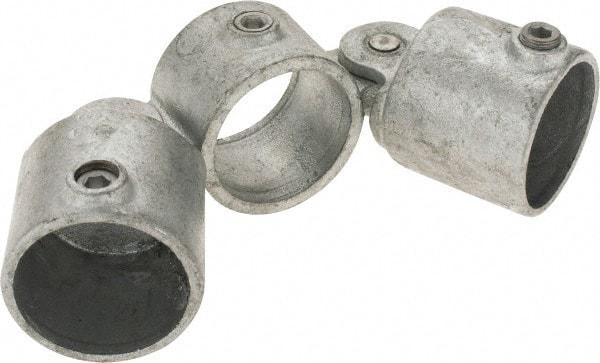 Kee - 2" Pipe, Malleable Iron Swivel Socket Pipe Rail Fitting - Galvanized Finish - Eagle Tool & Supply