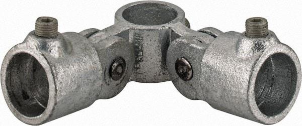 Kee - 1" Pipe, Malleable Iron Swivel Socket Pipe Rail Fitting - Galvanized Finish - Eagle Tool & Supply