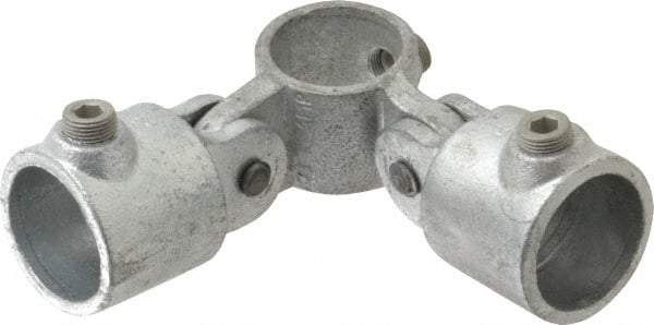 Kee - 1-1/4" Pipe, Malleable Iron Swivel Socket Pipe Rail Fitting - Galvanized Finish - Eagle Tool & Supply