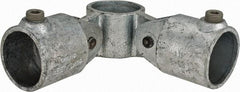 Kee - 1-1/2" Pipe, Malleable Iron Swivel Socket Pipe Rail Fitting - Galvanized Finish - Eagle Tool & Supply