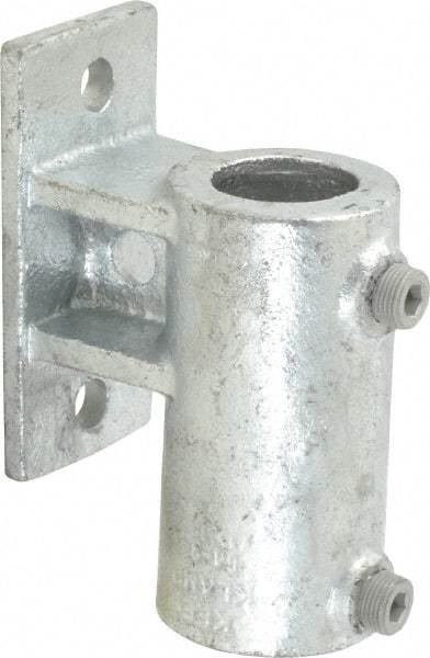 Kee - 1-1/2" Pipe, Malleable Iron Rail Base Pipe Rail Fitting - Galvanized Finish - Eagle Tool & Supply