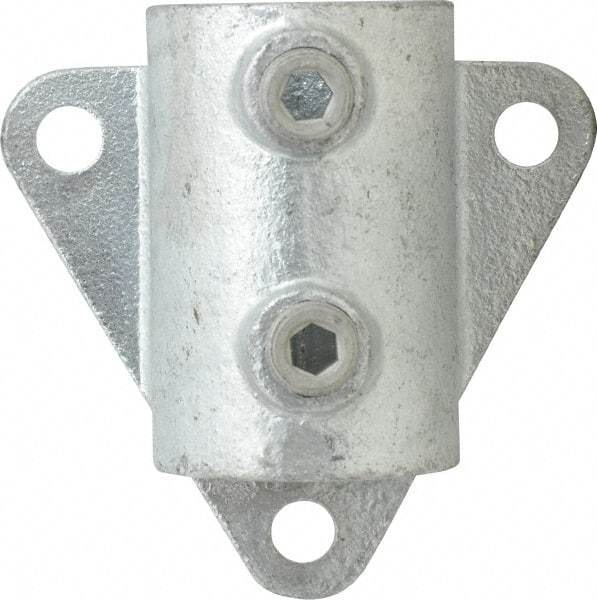 Kee - 1-1/4" Pipe, Wall Mount Flange, Malleable Iron Flange Pipe Rail Fitting - Galvanized Finish - Eagle Tool & Supply