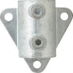 Kee - 1-1/4" Pipe, Wall Mount Flange, Malleable Iron Flange Pipe Rail Fitting - Galvanized Finish - Eagle Tool & Supply