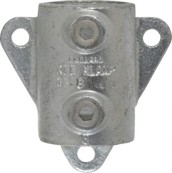 Kee - 1-1/2" Pipe, Wall Mount Flange, Malleable Iron Flange Pipe Rail Fitting - Galvanized Finish - Eagle Tool & Supply