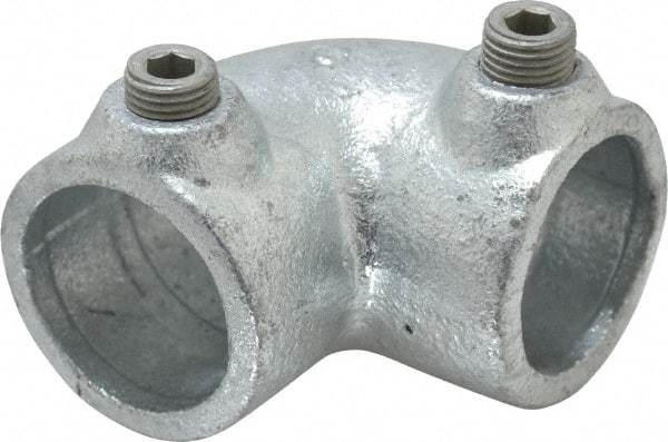 Kee - 1" Pipe, 90° Elbow, Malleable Iron Elbow Pipe Rail Fitting - Galvanized Finish - Eagle Tool & Supply