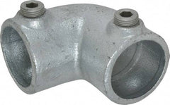 Kee - 1-1/4" Pipe, 90° Elbow, Malleable Iron Elbow Pipe Rail Fitting - Galvanized Finish - Eagle Tool & Supply