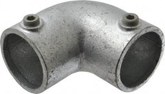 Kee - 2" Pipe, 90° Elbow, Malleable Iron Elbow Pipe Rail Fitting - Galvanized Finish - Eagle Tool & Supply