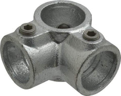 Kee - 1" Pipe, Side Outlet Tee, Malleable Iron Tee Pipe Rail Fitting - Galvanized Finish - Eagle Tool & Supply