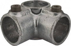 Kee - 1-1/4" Pipe, Side Outlet Tee, Malleable Iron Tee Pipe Rail Fitting - Galvanized Finish - Eagle Tool & Supply