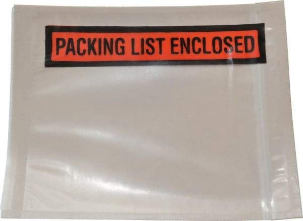 Nifty Products - 1,000 Piece, 5-1/2" Long x 4-1/2" Wide, Envelope - Packing List Enclosed, Clear - Eagle Tool & Supply