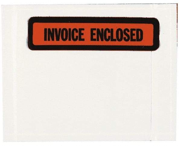 Nifty Products - 1,000 Piece, 5-1/2" Long x 4-1/2" Wide, Envelope - Invoice Enclosed, Clear - Eagle Tool & Supply