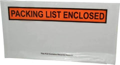 Nifty Products - 1,000 Piece, 10" Long x 5-1/2" Wide, Envelope - Packing List Enclosed, Clear - Eagle Tool & Supply