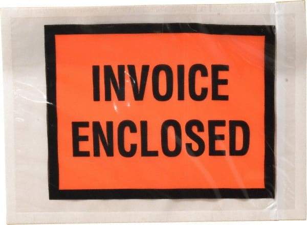 Nifty Products - 1,000 Piece, 5-1/2" Long x 4-1/2" Wide, Envelope - Invoice Enclosed, Orange Full Faced - Eagle Tool & Supply