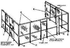 Folding Guard - 5' Wide x 8' High, Temporary Structure Woven Wire Panel - 10 Gauge Wire, 1-1/2 Inches x 16 Gauge Channel Frame, Includes Hardware, Top Capping and Floor Socket - Eagle Tool & Supply