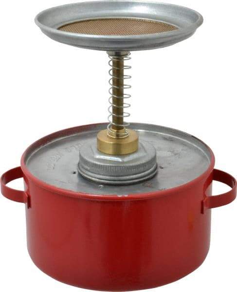 Eagle - 1 Quart Capacity, 8 Inch High x 6-1/4 Inch Diameter, Galvanized Steel Plunger Can - 5-1/4 Inch Dasher Diameter, Red, Approval Listing/Regulation FM - Eagle Tool & Supply