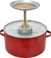 Eagle - 2 Quart Capacity, 8-1/2 Inch High x 8 Inch Diameter, Galvanized Steel Plunger Can - 5-1/4 Inch Dasher Diameter, Red, Approval Listing/Regulation FM - Eagle Tool & Supply