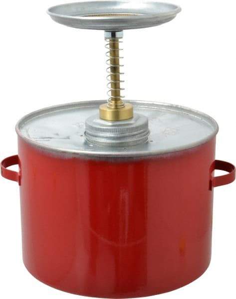 Eagle - 4 Quart Capacity, 10-3/4 Inch High x 8 Inch Diameter, Galvanized Steel Plunger Can - 5-1/4 Inch Dasher Diameter, Red, Approval Listing/Regulation FM - Eagle Tool & Supply