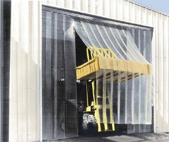 Aleco - 12' Door Width x 12' Door Height Vinyl Smooth Antistatic Strip Door Kit - 12" Strip Width x 1/8" Strip Thickness, Clear, 66% Overlap - Eagle Tool & Supply